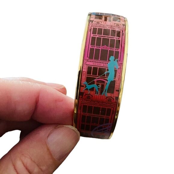 Henri Bendel 1895 Rare Colorful Enamel Bangle Shop Girls Bracelet HTF Unique S23 - Picture 7 of 9